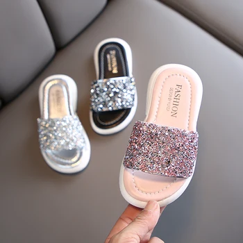 

Girls outdoor slippers shoes summer fashion children's word slippers kids soft bottom home slippers girl beach shoes