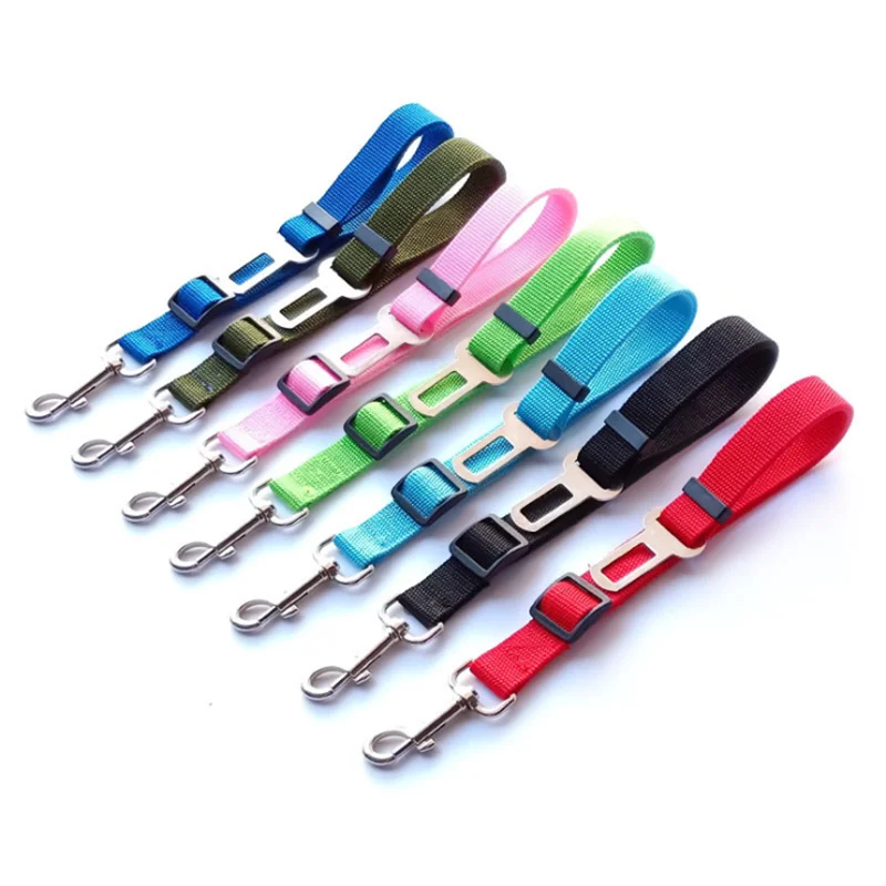 luxury dog collars. Pet Dog Cat Car Seat Belt Adjustable Harness Seatbelt Lead Leash for Small Medium Dogs Travel Clip Pet Supplies 13 Colors dog collar with name plate