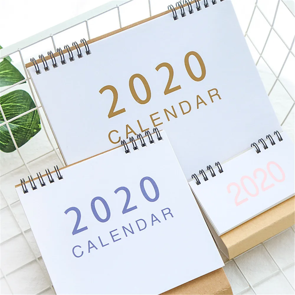 Новый 2020 S/M/L ретро крафт бумага календарь простой офис Настольный ежедневный