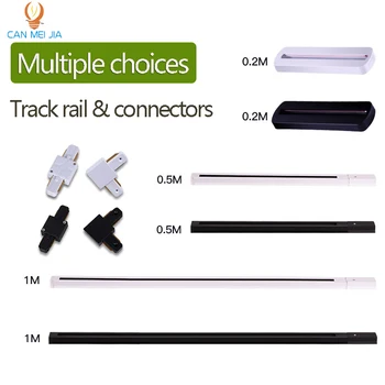 

LED Track 1m Track Light Fitting Aluminum 0.5M 20cm 2 Wire System with connectors Universal Rails Track Lighting Fixtures