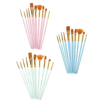 

10Pcs Paint Brushes Set Nylon Hair Painting Brush Oil Acrylic Watercolor Pen Art T3LB
