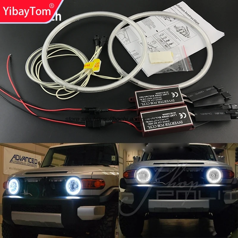 

YibayTom отличный CCFL комплект глаз ангела Ультра яркое освещение фар для Toyota FJ Cruiser 2007 до 2014