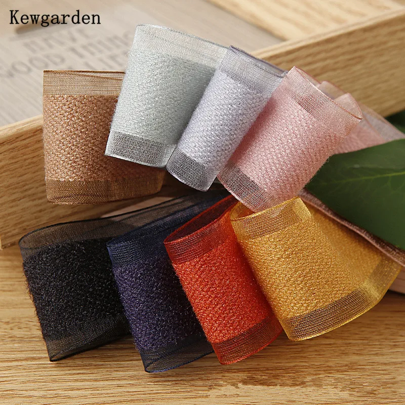 Kewgarden 1&quot 1-1/2&quot 38mm 25mm Organza+Velvet Ribbons DIY Hair Bow Tie Accessories Handmade Tape Packing Webbing 10 Yards | Дом и сад