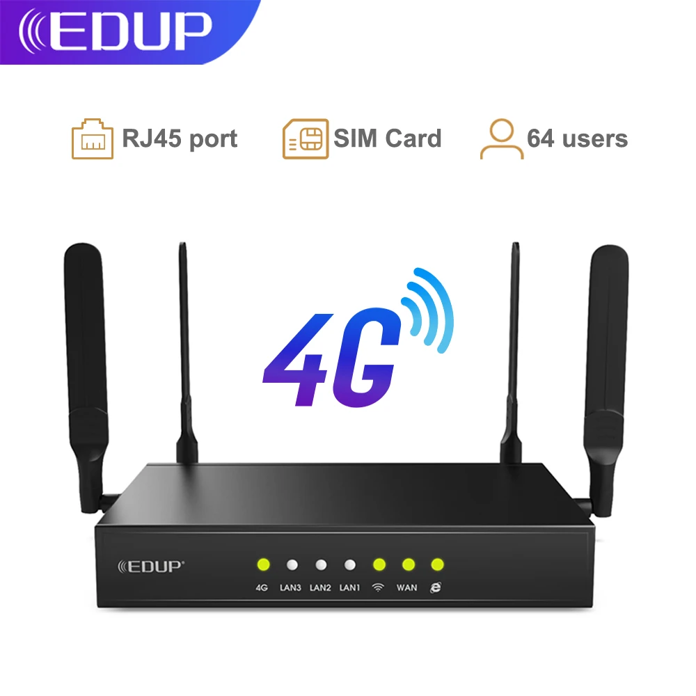 Wi-Fi-роутер EDUP 4G промышленный 300 Мбит/с с антенной высоким коэффициентом усиления |