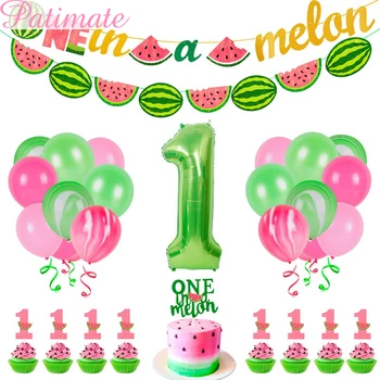 

PATMATE Summer Fruit Theme Watermelon Party Set In Melon Baby One Year Birthday Party Supplie 1st Boy Girl Babyshower Decoration