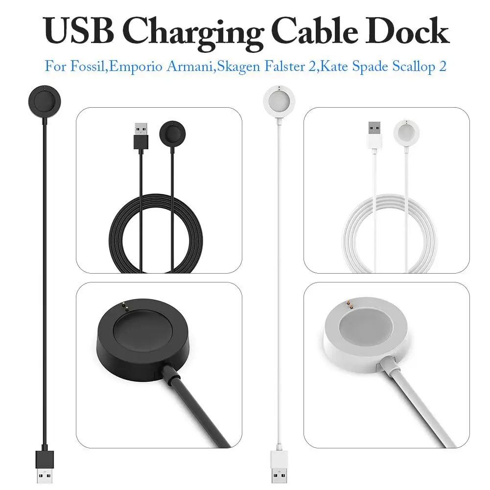 Для Fossil Gen 4 Gen 5 зарядное usb-устройство кабель зарядная док-станция для Fossil, Emporio Армани, skgen Falster 2, Kate Spade Scallop 2