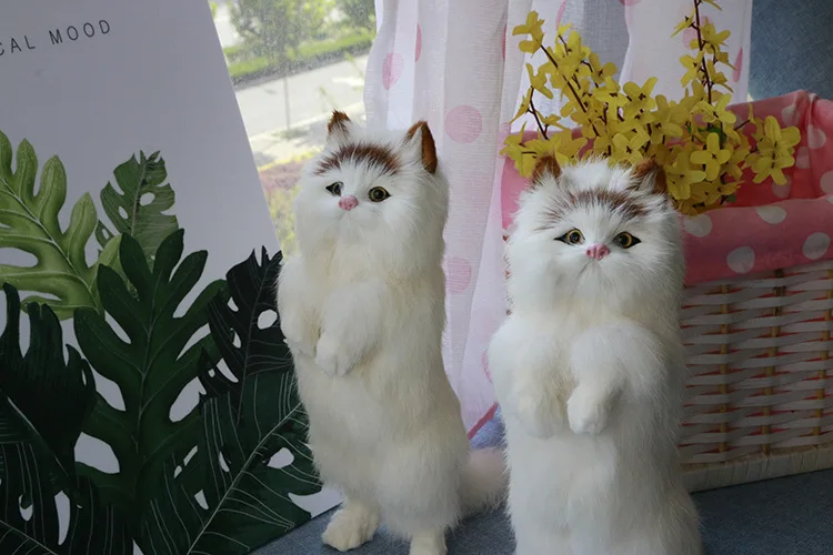 Моделирование кошка игрушка животных мини котенок МОДЕЛЬ мех ремесла украшения дома настольные украшения подарок 20x12 см DY80065