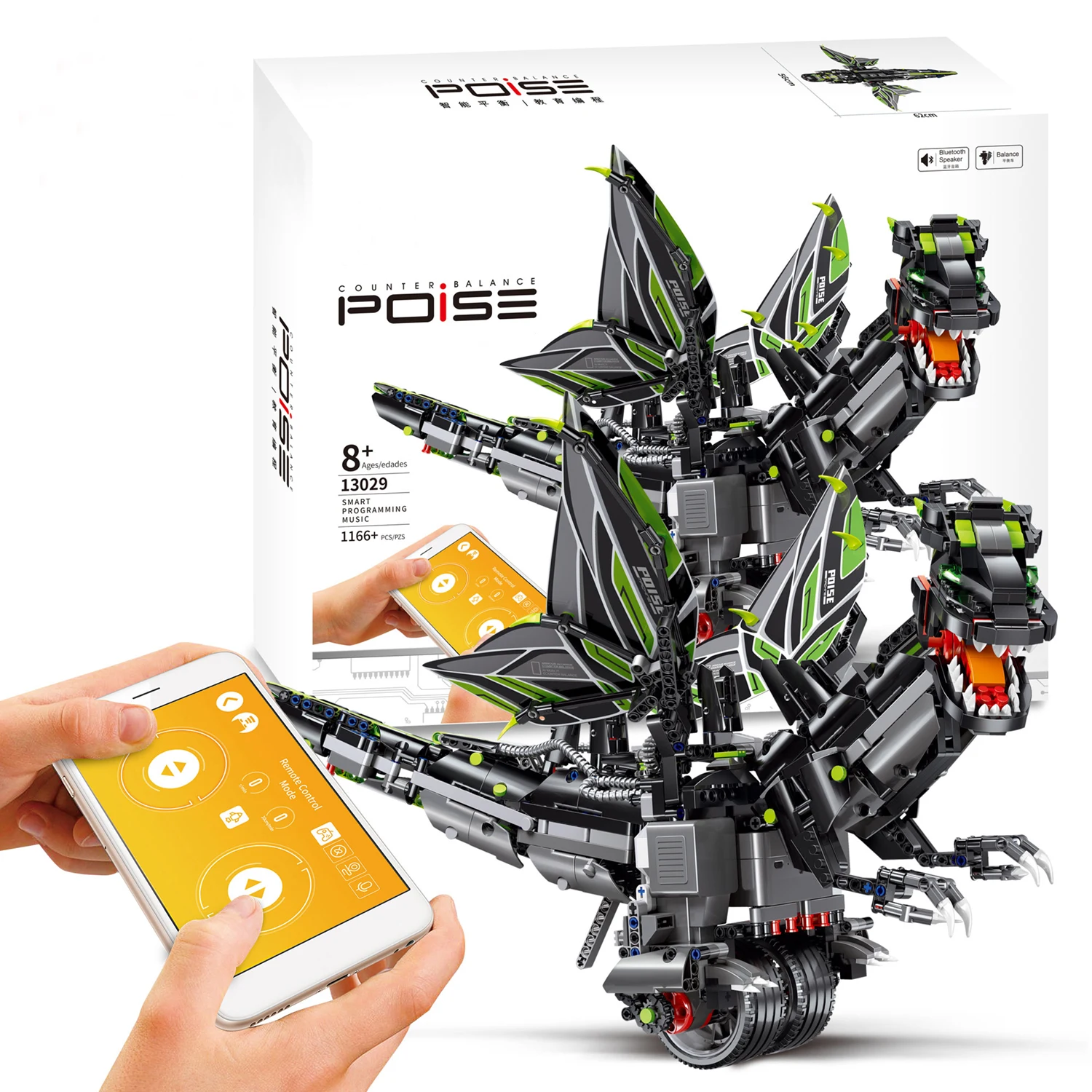 

1166PCS RC Building Block Robot Educational Bricks DIY Assembly Balanced Programming Dinosaur Robot RC Toys Gifts for Kids