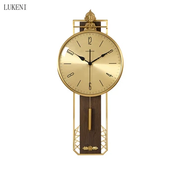 

Chinese Style Light Luxury Wall Clock Living Room Home Fashion Atmosphere Wall Watch Swingable Creative Decorative Quartz Clock