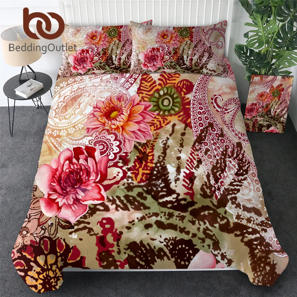 Постельные принадлежности Outlet Paisley Комплект постельного белья акварельное одеяло розовый цветок хороший сон домашний текстиль цветочный свадебное постельное белье 3 шт