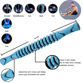 

Gear Muscle Massage Roller Stick Body Massager Health Sports Exercise Relax Tool waist back massage neck leg wooden massager