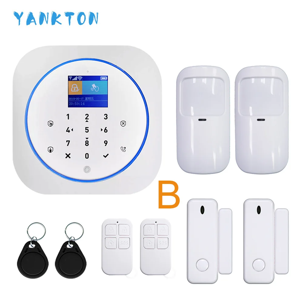 YK-028-G12-White-B Wifi GSM сигнализация для Android и iOS Tuya сигнализация 433 МГц беспроводная домашняя охранная сигнализация TFT lcd сенсорная клавиатура 11 языков - Цвет: YK-028-G12-White-B