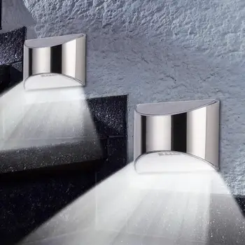

Wall Light Solar 2pcs Walkway Lights Landscape Yard Lamp Security Durable Street Lamp Garden Patio Lighting Eco-Friendly