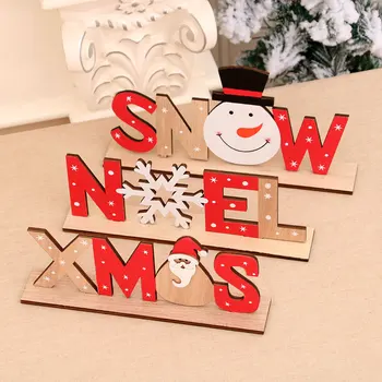 

Christmas Section Wood Coloured Drawing Lettered Card DIY Assembled Assembly Decoration Christmas Decorations