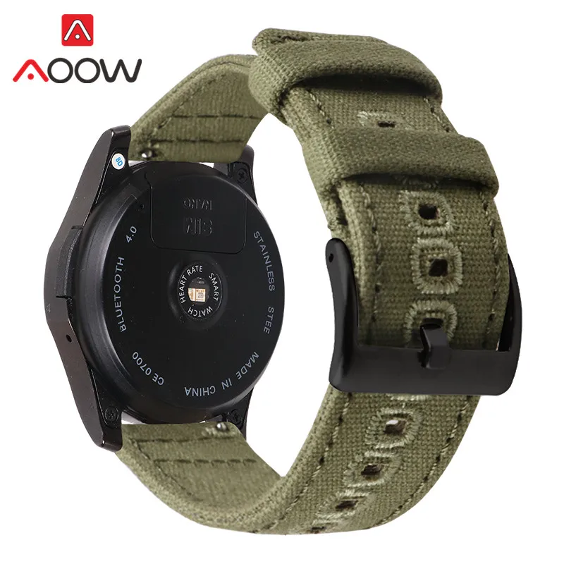 Ремешок нейлоновый для Samsung Galaxy Watch 3 45 мм 41 S3 Huawei GT 2 Amazfit BIP сменный качественный