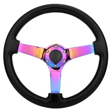 350 мм деревянное Автомобильное рулевое колесо с Нео хром спицы глубокий кукурузный стиль 14 дюймов