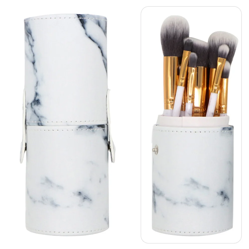Makeup Brush Cup Holder with Marble Pattern PU Leather Cosmetics Brush Organizer Makeup Brush Cup Holder with Marble Pattern PU Leather Cosmetics Brush Organizer