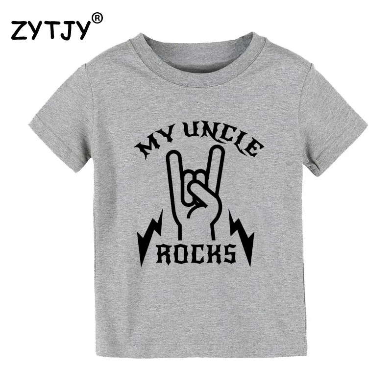 Детская футболка с принтом «My Uncle Rocks» футболка для мальчиков и девочек, детская одежда для малышей Забавные футболки Tumblr CZ-110