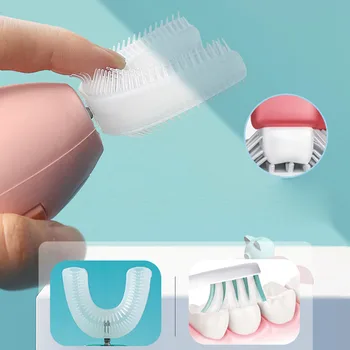 

Replacement Toothbrush Head for Kids 360° Automatic Sonic Electronic Toothbrush U Shaped Silicone Electric Tooth Brush Heads