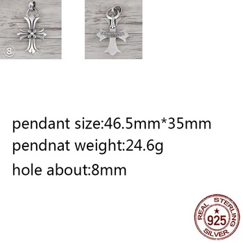 

B88 S925 sterling silver pendant retro personality double cross letter shape wild pendant punk hip-hop style gift for friends