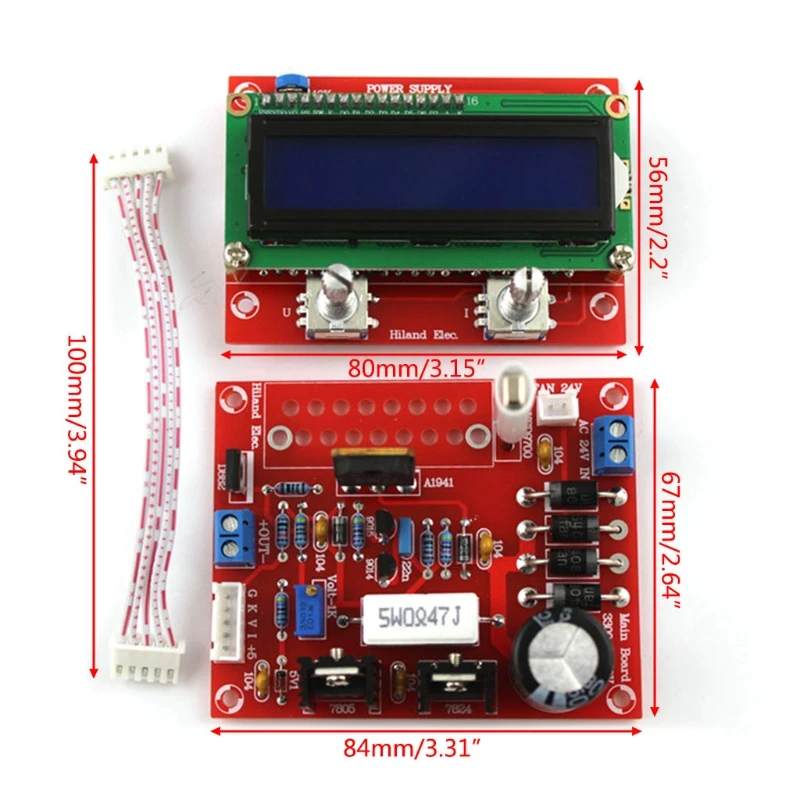 

0-28V 0.01-2A Adjustable DC Regulated Power Supply DIY Kit LCD Display Regulated Power KitShort-circuit/Current-limit Protection