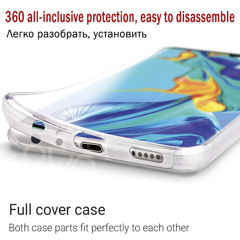 360 Защитный чехол на с полным покрытием для хуавей huawei p30 p20 mate 20 30 lite pro p smart NOVA 3 защитная прозрачная передняя+ Задняя сумка для телефона смартфон