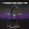 Headphones Stand EKSA W1 7.1Surround Gaming Headset Holder RGB with 2 USB and 3 3.5mm Ports for Gamer PC Accessories Desk ► Photo 2/6