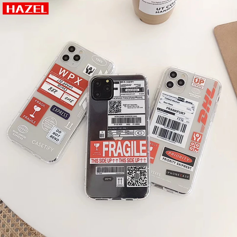 Luxury DHL Express 50th Anniversary Edition Label case for iPhone 11 Pro X XS MAX 6 6S 7 8 plus soft Silicone clear cover coque |