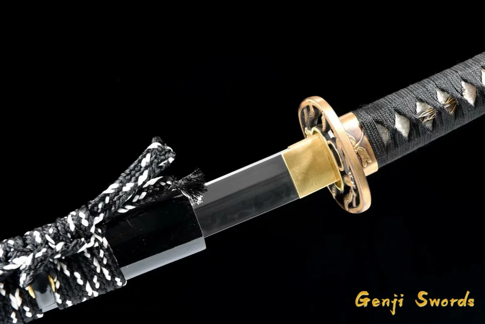 Полностью Tang ручная работа японская катана T10 стальная глина-закаленный самурайский меч Стрекоза Tsuba