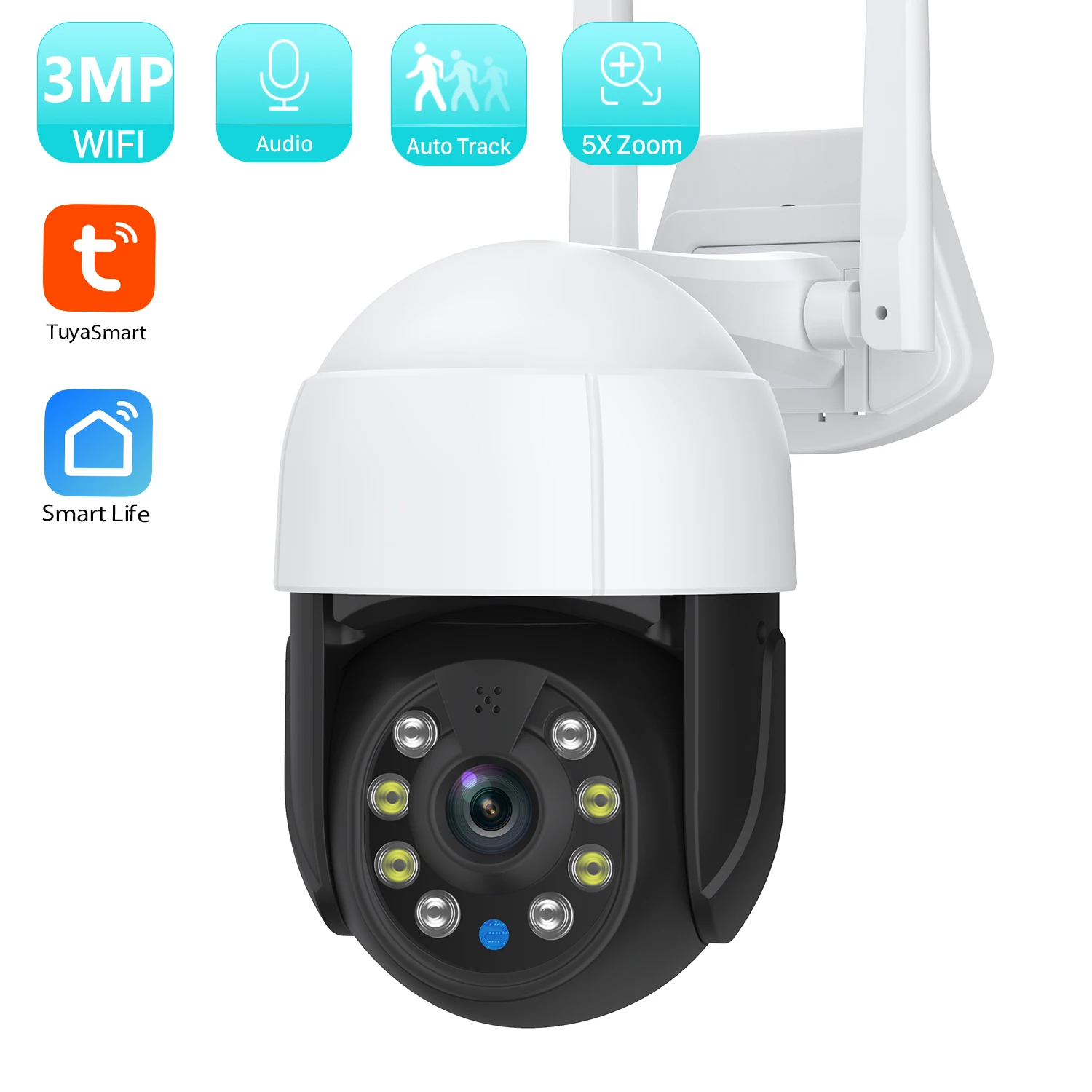 5MP 5X Zoom Tuya IP Camera 3MP WiFi Outdoor Mini Security Protection