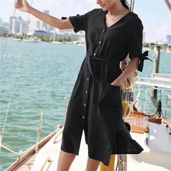 

2020 Sexy Pareo Beach Cover Up Swimsuit Solid Long Beach Dress Tunic Swimwear Women Bikini Cover-ups Bathing Suit Saida de Praia