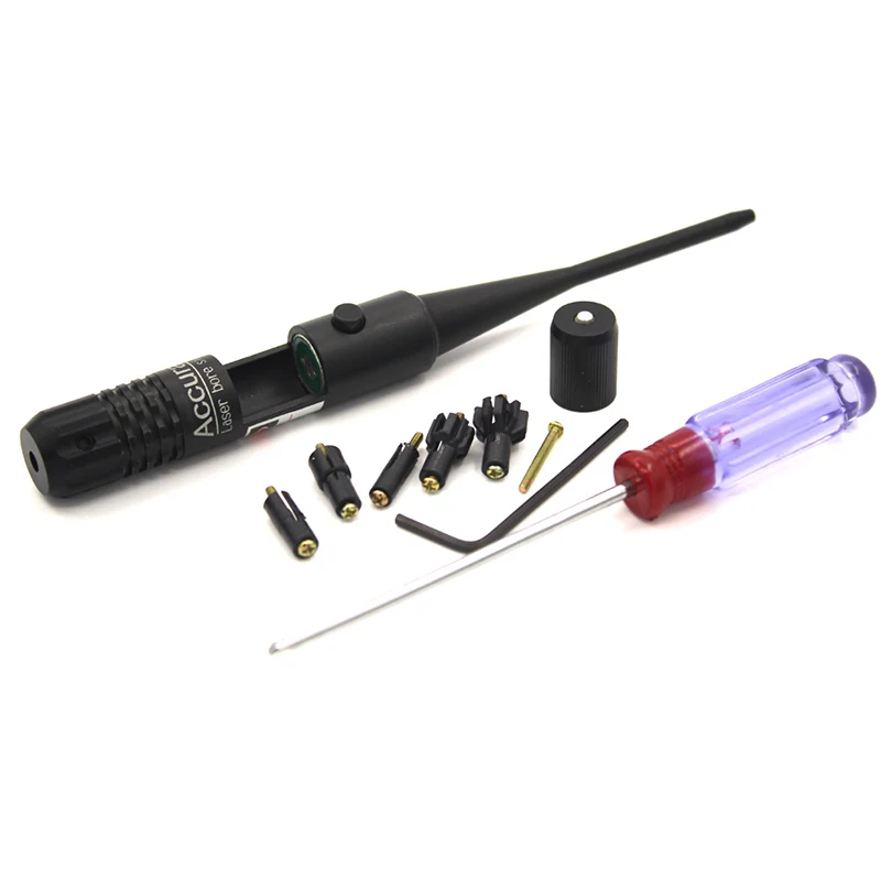 5 Adjustable Adapters Rifles Red Laser Bore Sighter Collimator Kit For 0.22 to 0.50 Caliber Rifies Hunting Optical Boresighter