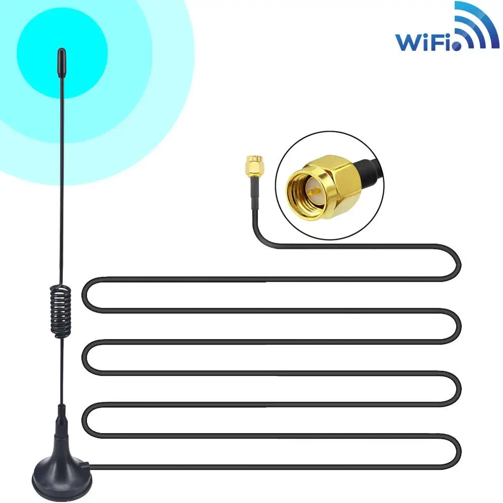 3.5DBi Gains ADS-B 1090Mhz SMA Male Plug Connector Aerial Magnetic Base RG174 3M Antenna 1 piece