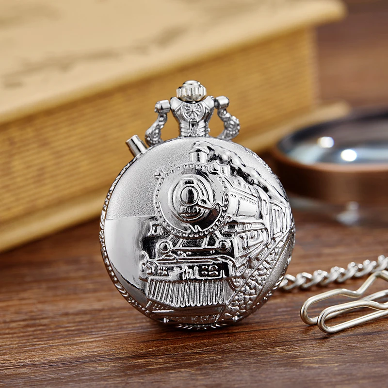 2019 Новая Мода Бронзовый Серебристый светодиодный кварцевые карманные часы ожерелье цепочка винтажный Карманный Брелок часы relogio de bolso
