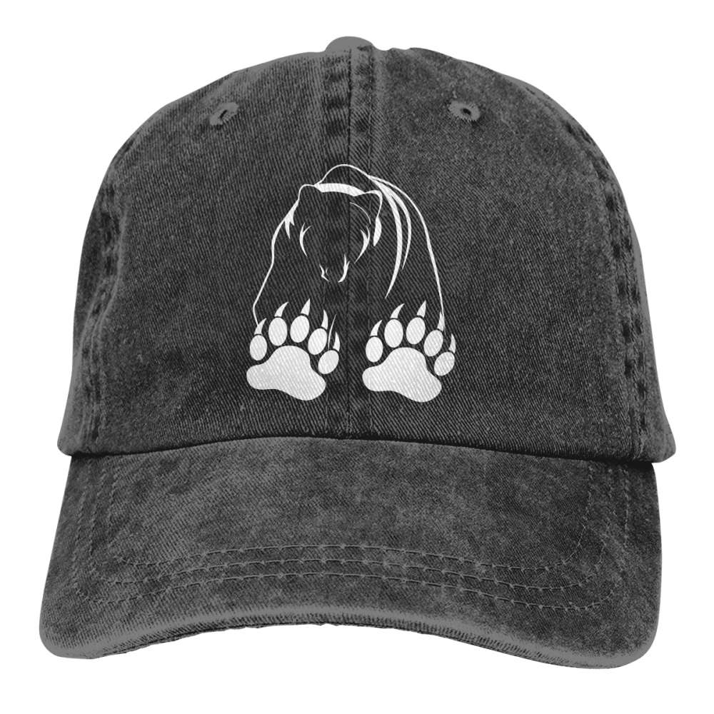 Медведь и лапы когти Casquette черный унисекс Мужские Женские деним бейсболка с ремешком кепки Регулируемый Гольф папа шляпа