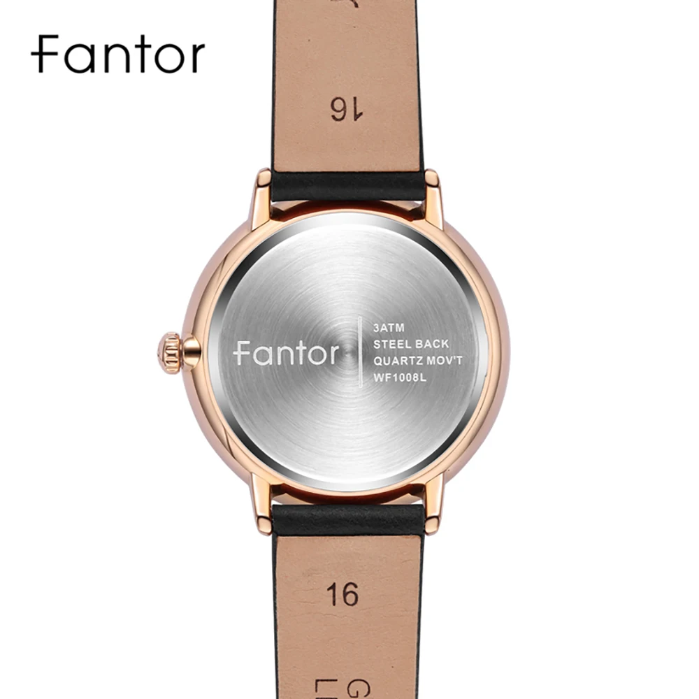 Fantor брендовые роскошные часы женские кварцевые хронограф часы женские водонепроницаемые модные платья элегантный кожаный ремешок для женщин наручные часы