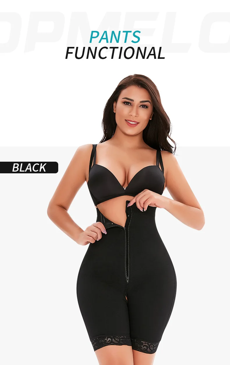 Womens Sexy Shapewear Butt Lifter Hooks&Zip Full Body Shaper Tummy Control  Bodysuit Postpartum Faja Thigh Slimmer Plus Size