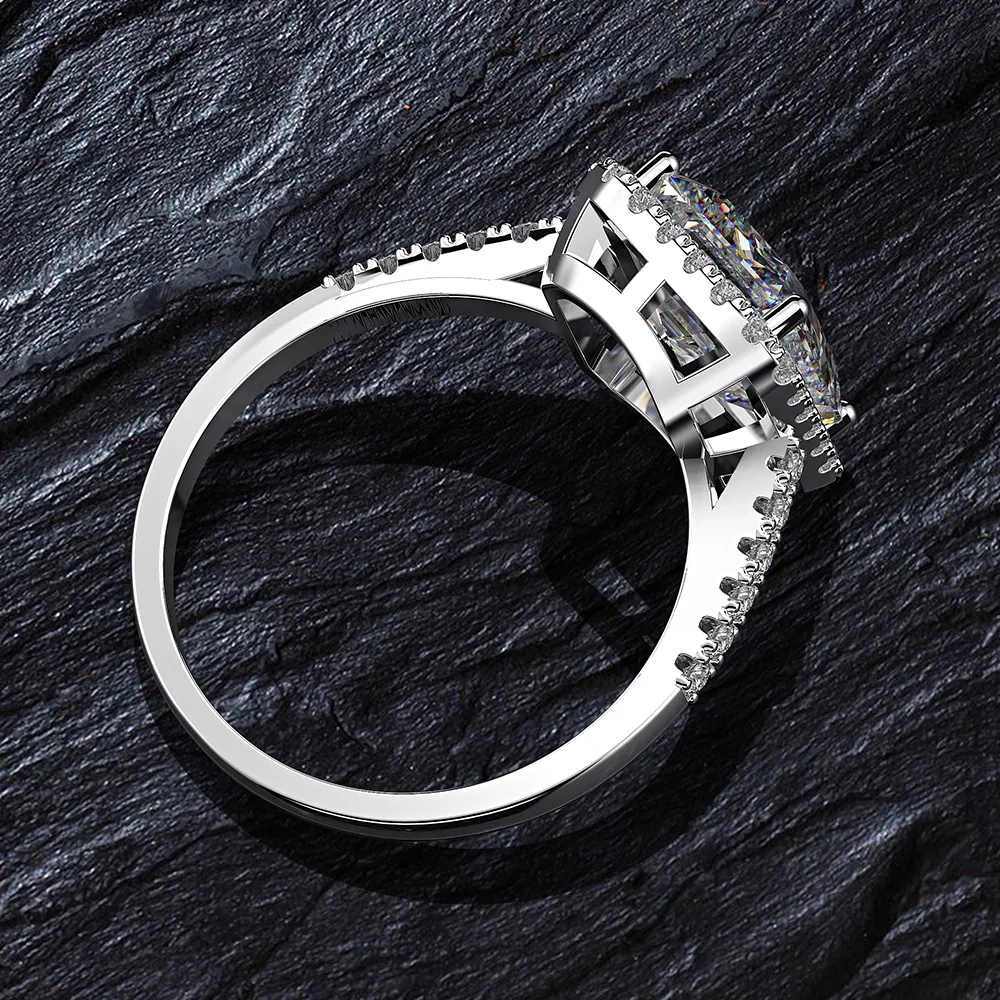 Rainbamabom Ретро 925 Твердое Стерлинговое Серебро созданное драгоценным камнем муассанит обручальное кольцо с бриллиантами хорошее ювелирное изделие