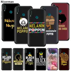 2bunz чехол Melanin Poppin Aba для huawei Honor Y9 Prime 2019 Y7 Y6 Y5 2018 Honor 20S Nova 5T черный силиконовый чехол для телефона