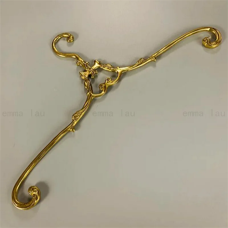 Retro Clothes Hanger Solid Brass Wardrobe Hangers Strong Coat Hangers Decoration Metal Rack