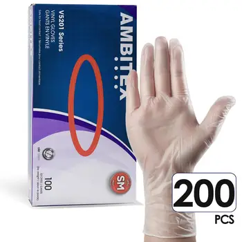 

200PCS Kids Disposable Gloves Latex Cleaning Food Gloves Medical Grade Waterproof Gloves Household Transparent Rubber Gloves