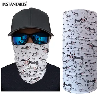 

INSTANTARTS 3D Cow Print Animals Pattern 2020 New Outdoor Cycling Bandana Sports Face Headwear Women Men Headcover Hiking Scarf