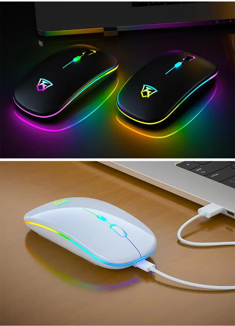Новая многоцветная Беспроводная игровая мышь 1600DPI регулируемая ультратонкая