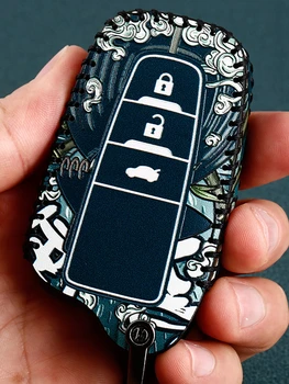

Leather Car Key Case Remote Cover for Toyota Rav4 Camry CHR Aygo Highlander Land Cruiser 200 Prado Keychain Keyfobs Accessories