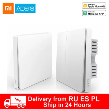 Настенный выключатель Xiaomi Aqara, умный настенный выключатель ZigBee, без нейтрального огненного провода, пульт дистанционного управления, беспр...
