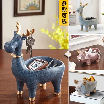 

Home decoration Desk Organizer new style Little golden pig Resin artware storage box creativity Northern Europe home accessories