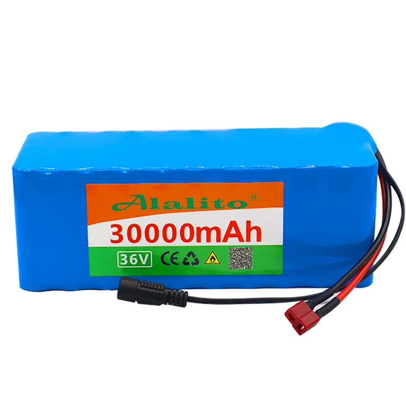 Аккумулятор 36В 10S4P 30Ah е-байка 36В 18650 Батарейный блок 500 Вт 42В 30000 мАч цилиндрическая литий-ионный аккумулятор для электрического велосипеда с BMS+ 2A зарядное устройство
