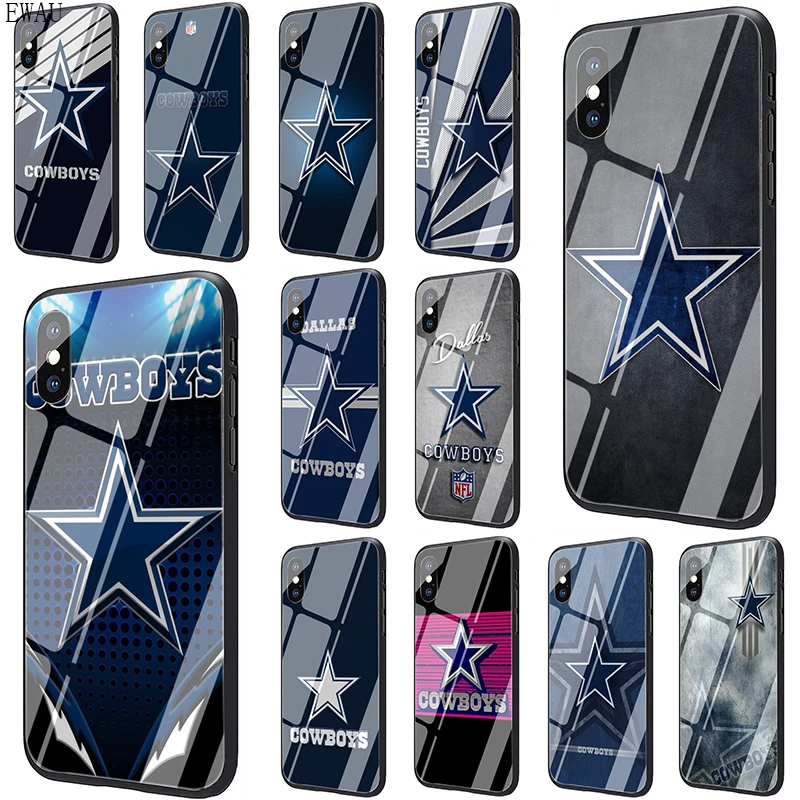 

EWAU Dallas Cowboys Customer Tempered Glass phone case for iphone 5 5s SE 6 6s 7 8 plus X XR XS 11 Pro Max