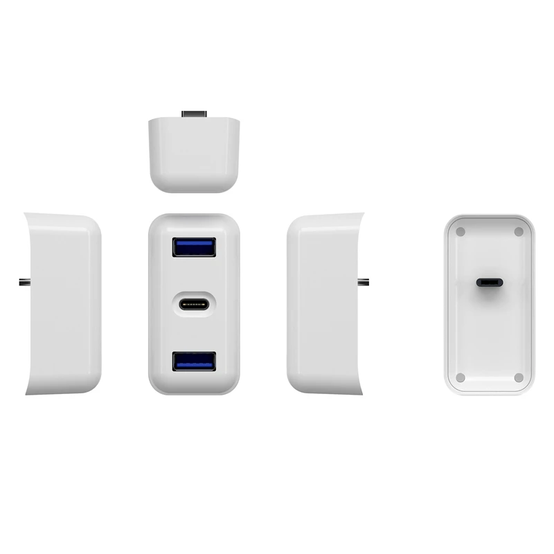 TC04 30 Вт USB-C адаптер питания док-станция поворотный двойной USB3.0+ USB-C интерфейс концентратор для передачи данных и быстрой зарядки для Mac