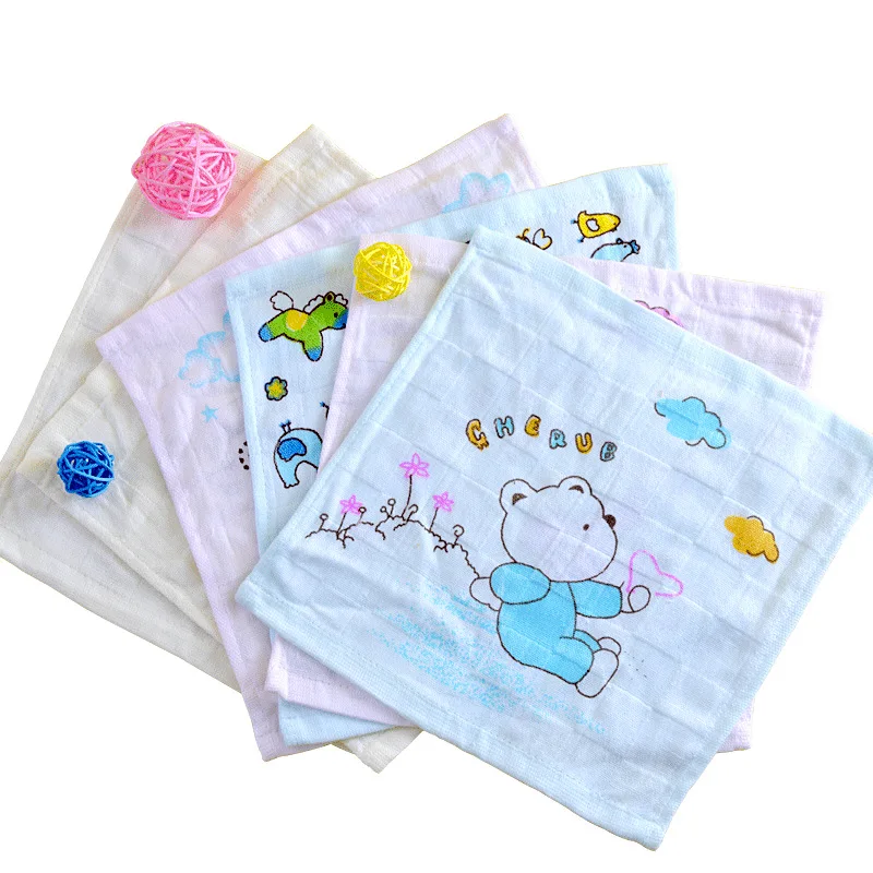  Japan Cartoon Bath Gauze Small Tower Kerchief Newborn Children Infant Baby Wipe Her Face Soft Facia